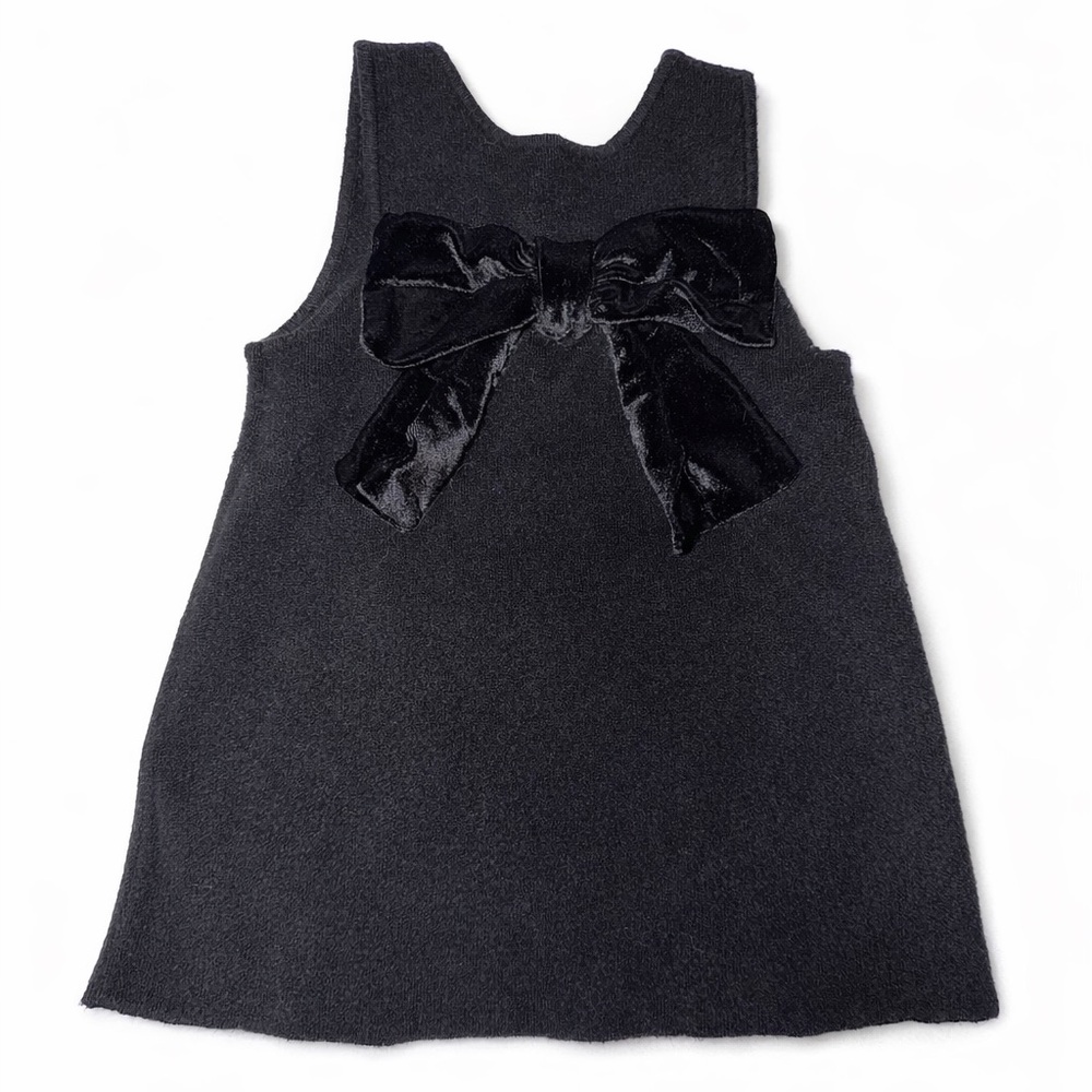 Zara Black Tank Dress with Velvet Bow